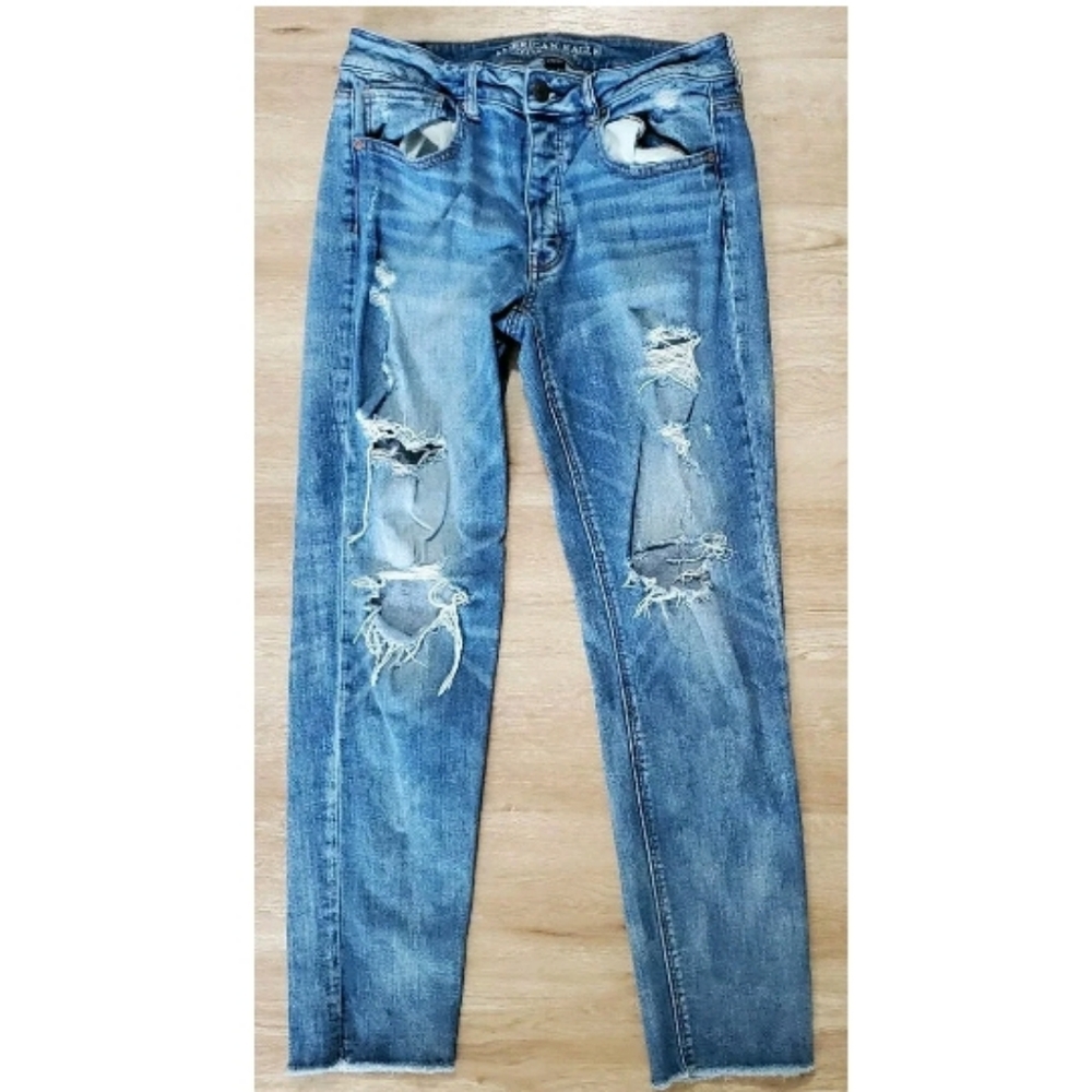 American Eagle Womens Jeans Size 8 Long Tomgirl - Picture 1 of 3